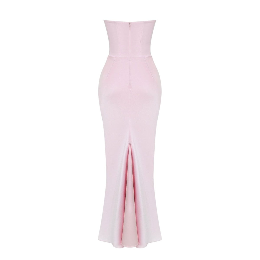 Freya | Wedding Guest Strapless Corset Satin Maxi Dress