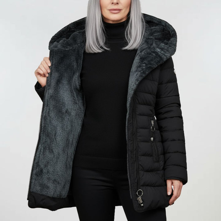 Freya | Womens Hooded Quilted Zip Puffer Coat
