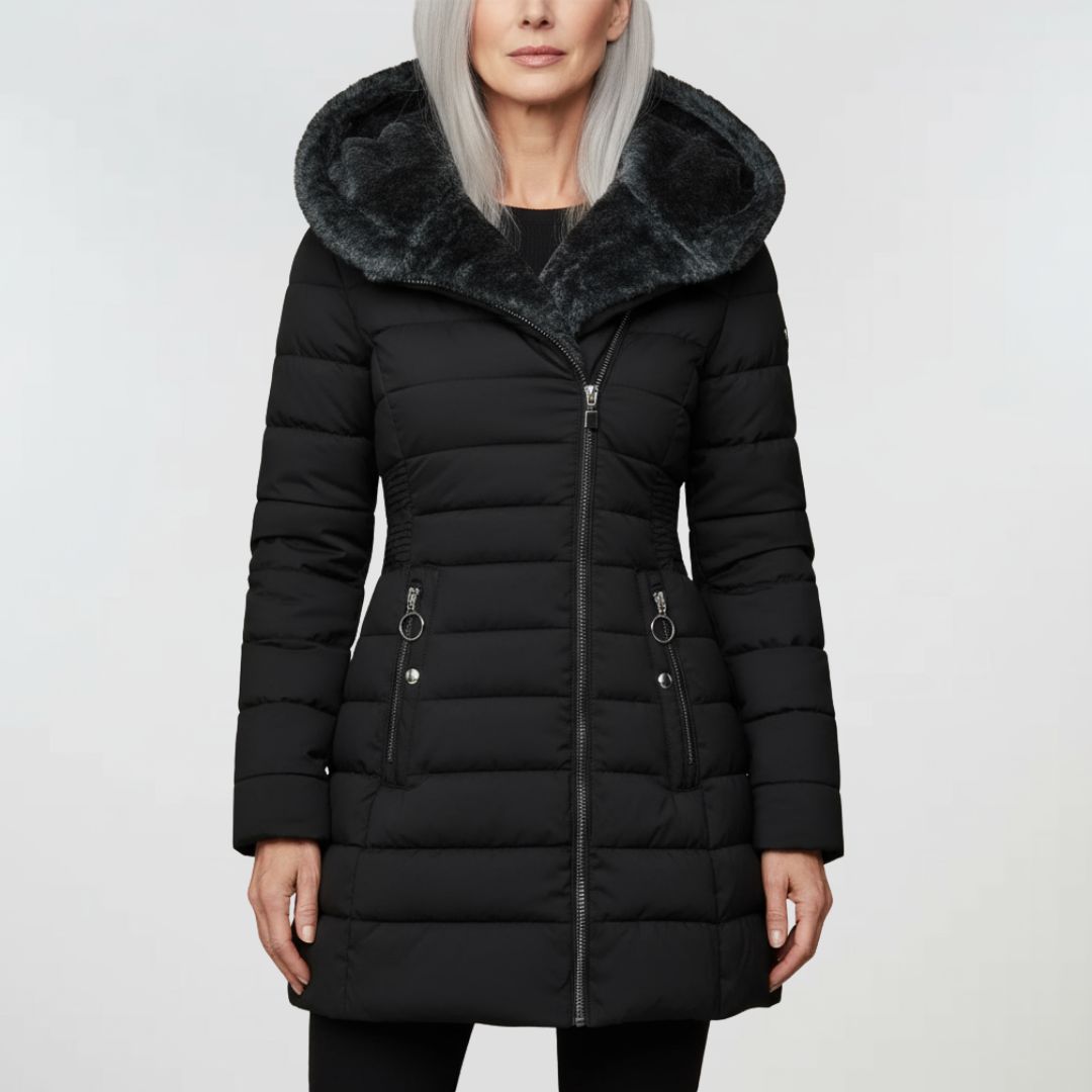 Freya | Womens Hooded Quilted Zip Puffer Coat