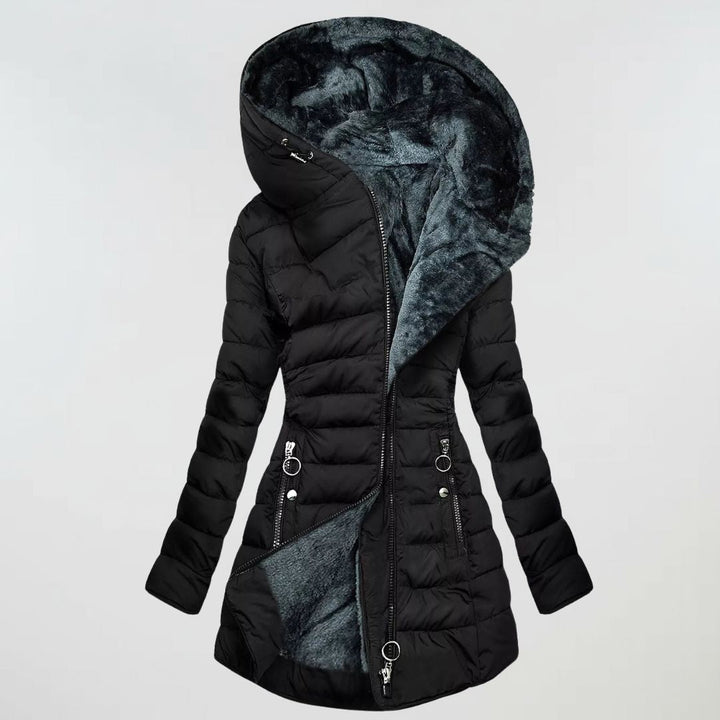 Freya | Womens Hooded Quilted Zip Puffer Coat