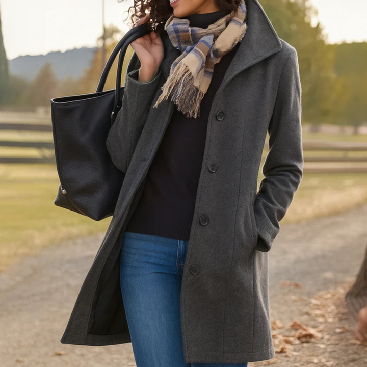 Freya | Womens Shawl Collar Wool Blend Coat