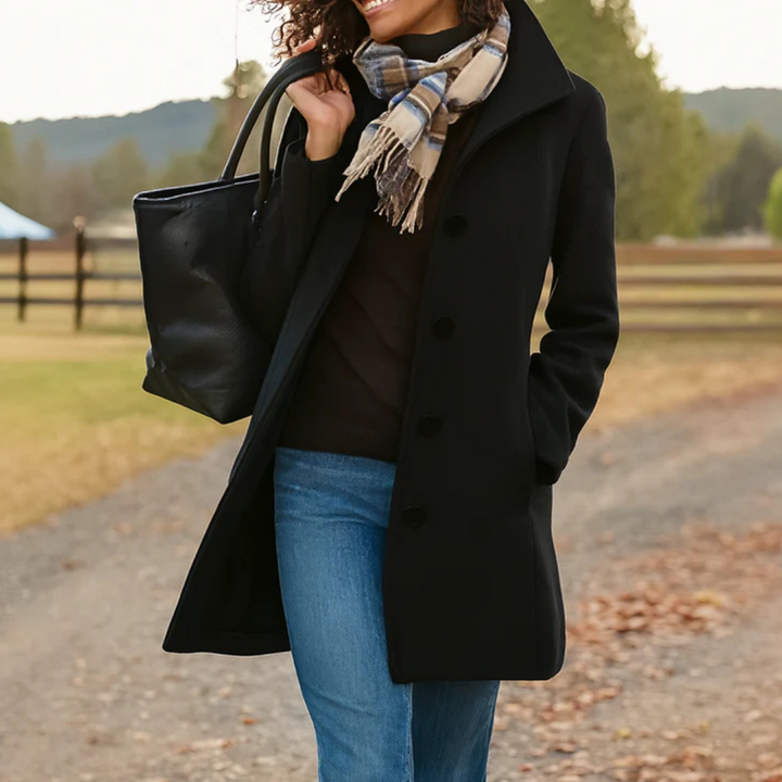 Freya | Womens Shawl Collar Wool Blend Coat