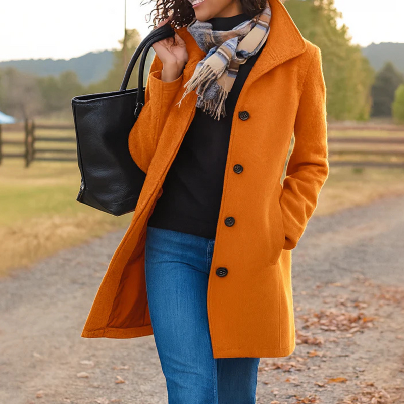 Freya | Womens Shawl Collar Wool Blend Coat