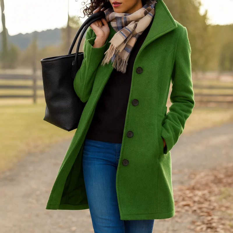 Freya | Womens Shawl Collar Wool Blend Coat