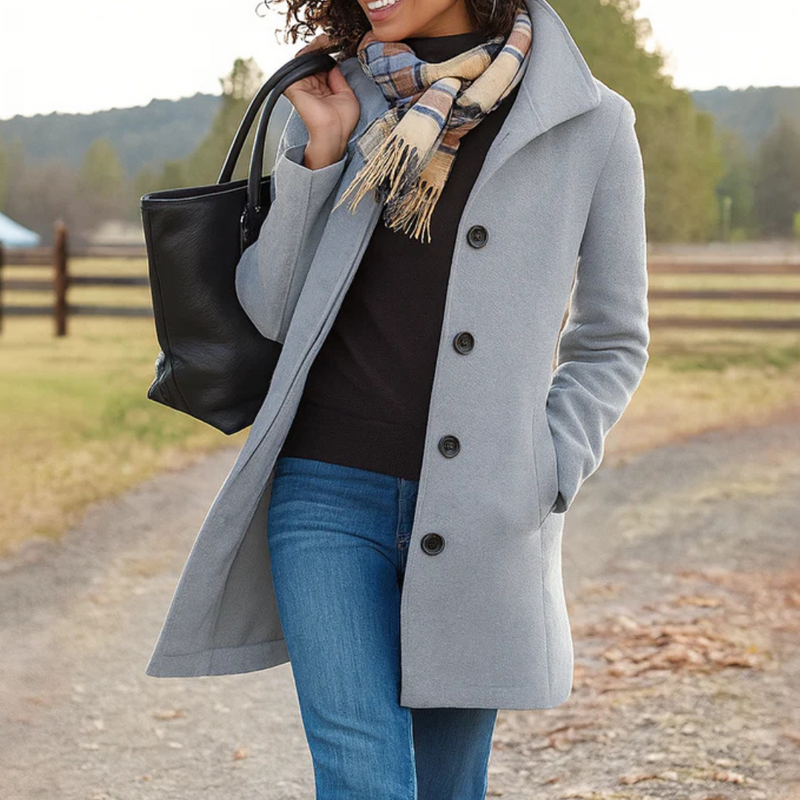 Freya | Womens Shawl Collar Wool Blend Coat