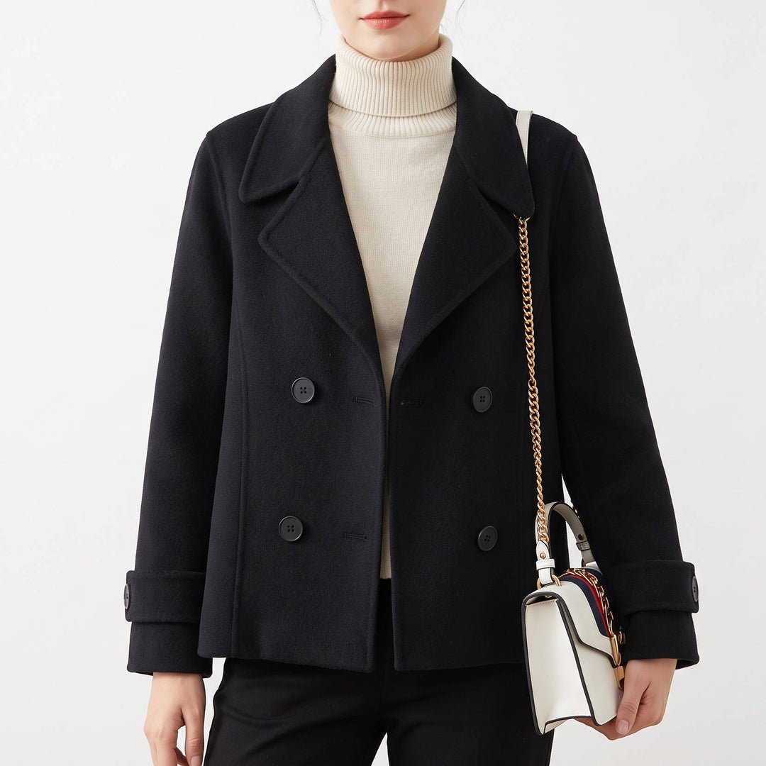 Phoebe | Womens Double Breasted Collared Peacoat