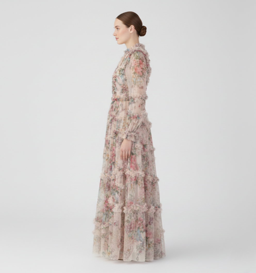 Gemma | Wedding Guest Floral Long Sleeve Maxi Dress