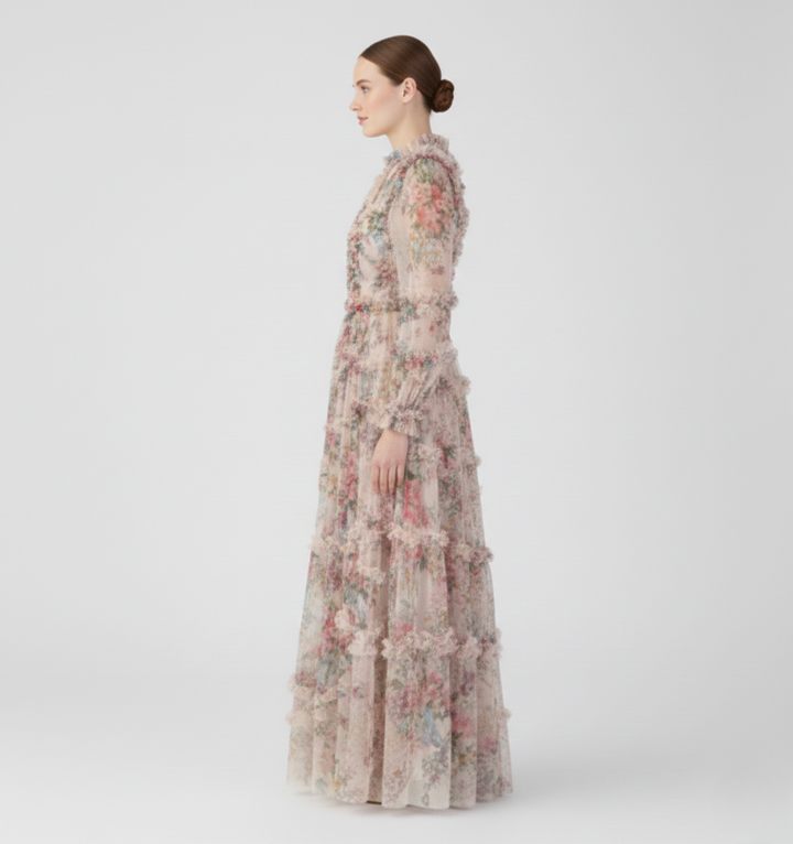 Gemma | Wedding Guest Floral Long Sleeve Maxi Dress