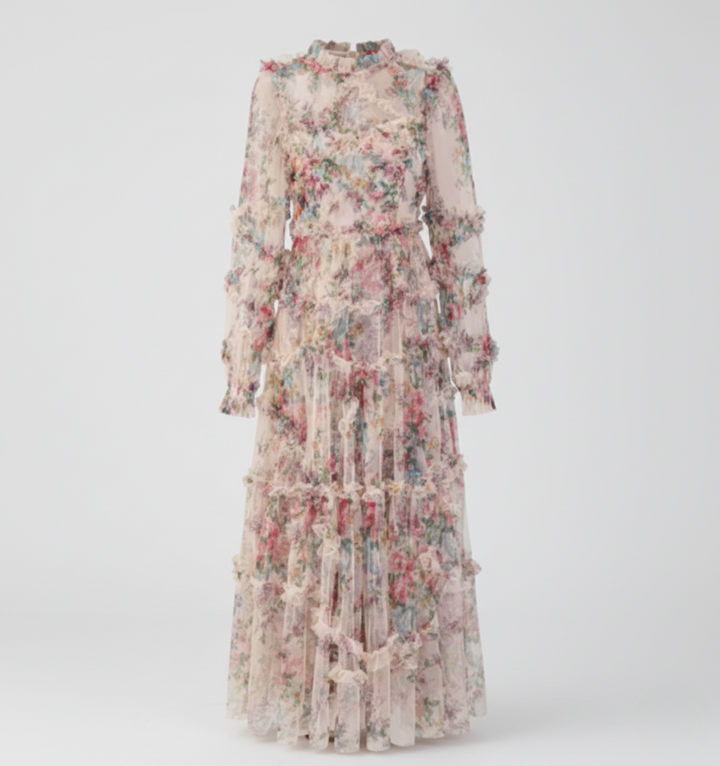 Gemma | Wedding Guest Floral Long Sleeve Maxi Dress