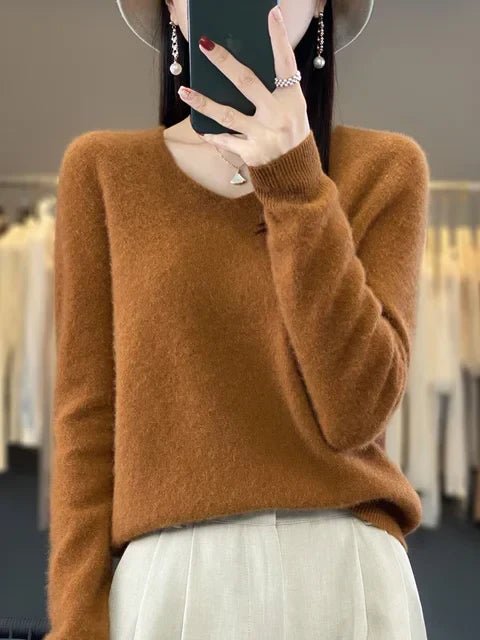 Gemma | Womens Relaxed V Neck Knitted Sweater