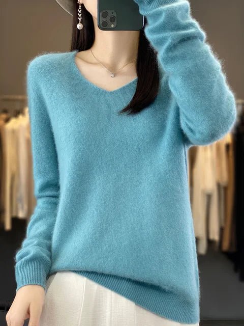 Gemma | Womens Relaxed V Neck Knitted Sweater