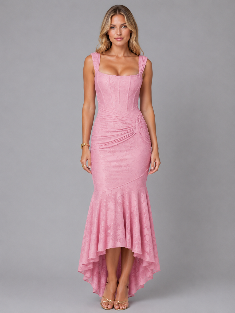 Georgia | Floral Lace Wedding Guest Midi Dress
