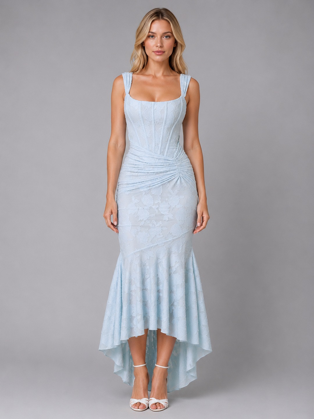 Georgia | Floral Lace Wedding Guest Midi Dress