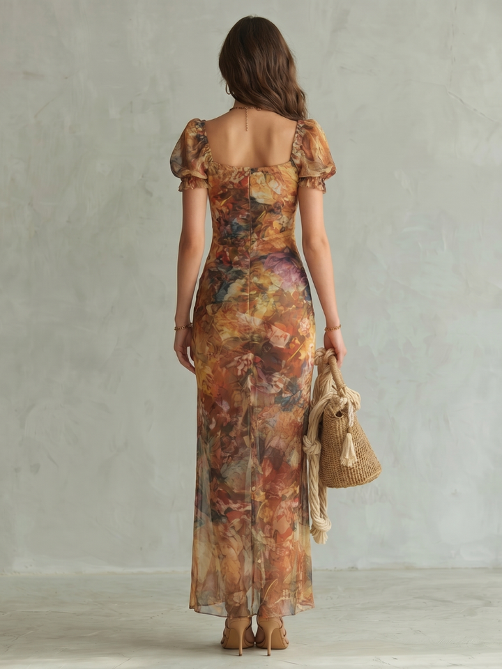 Georgia | Wedding Guest Floral Chiffon Maxi Dress