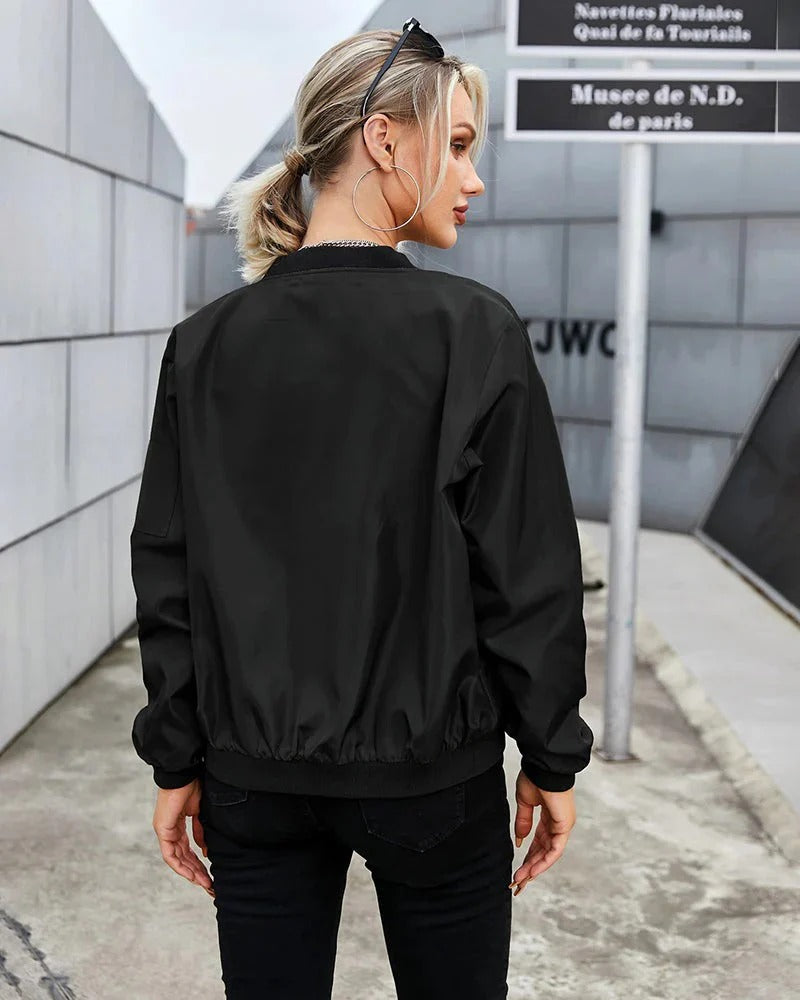 Georgia | Womens Relaxed Fit Zip Bomber Jacket