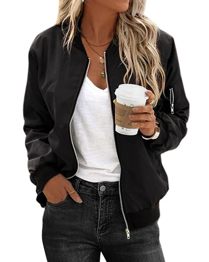 Georgia | Womens Relaxed Fit Zip Bomber Jacket