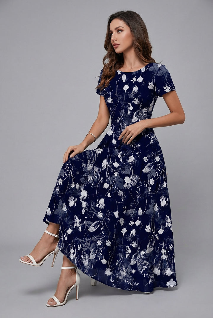 Grace | Floral Chiffon Wedding Guest Midi Dress