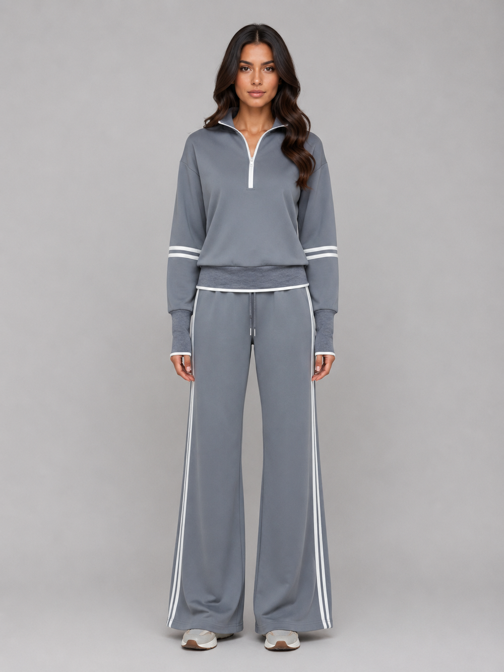 Grace | Womens Relaxed Quarter Zip Collared Sweater