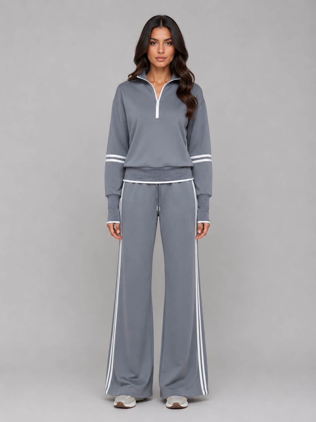 Grace | Womens Relaxed Quarter Zip Collared Sweater