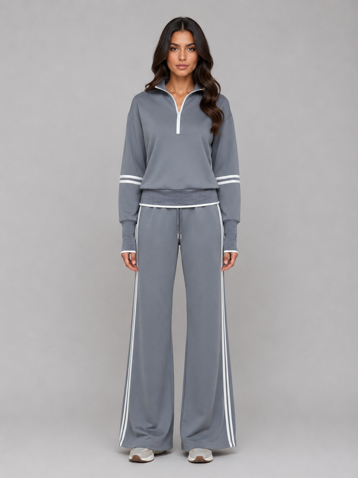 Grace | Womens Relaxed Quarter Zip Collared Sweater