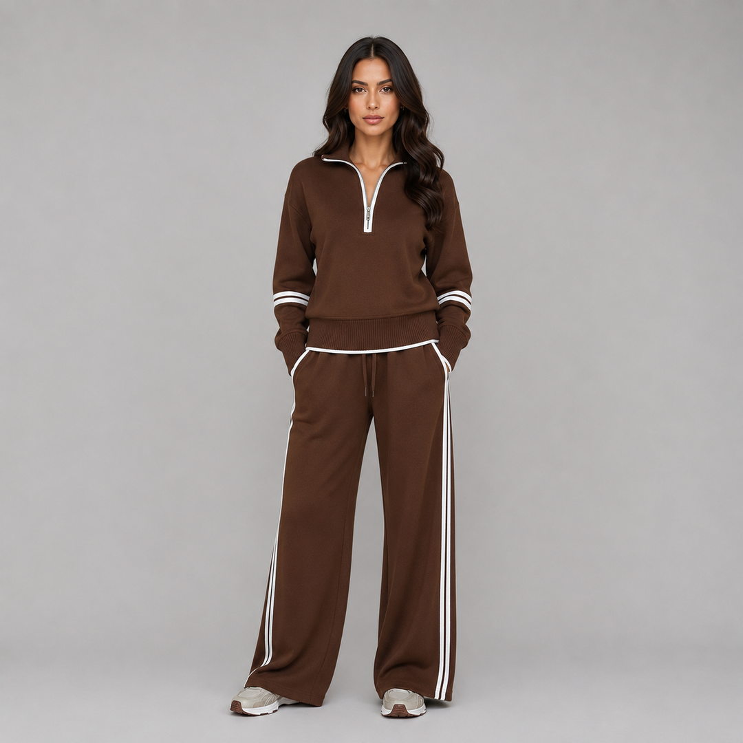 Grace | Womens Relaxed Quarter Zip Collared Sweater