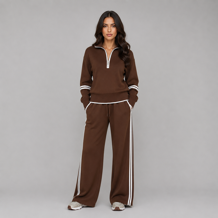 Grace | Womens Relaxed Quarter Zip Collared Sweater
