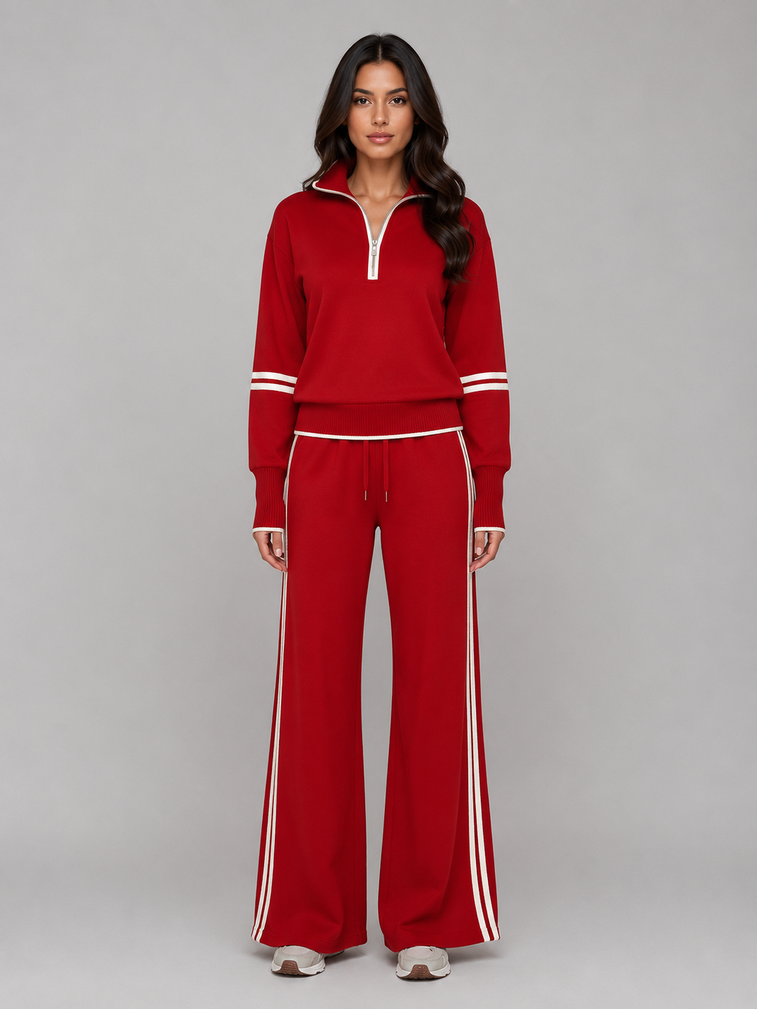 Grace | Womens Relaxed Quarter Zip Collared Sweater