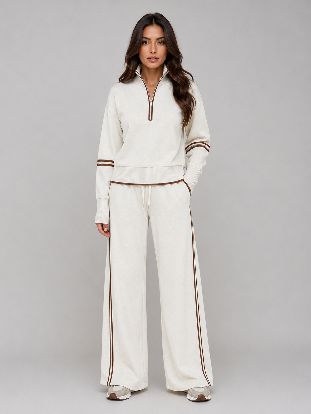 Grace | Womens Relaxed Quarter Zip Collared Sweater