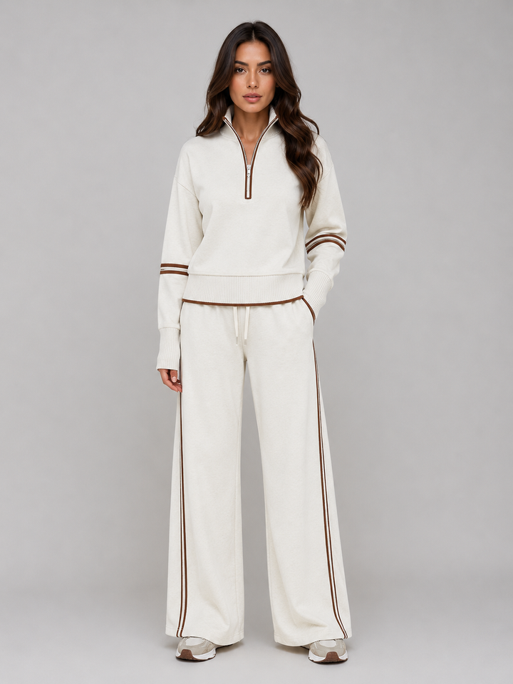 Grace | Womens Relaxed Quarter Zip Collared Sweater