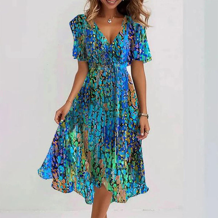 Harriet | Wedding Guest Floral Wrap Midi Dress