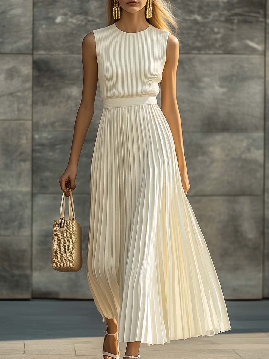 Harriet | Wedding Guest Off White Sleeveless Maxi Dress