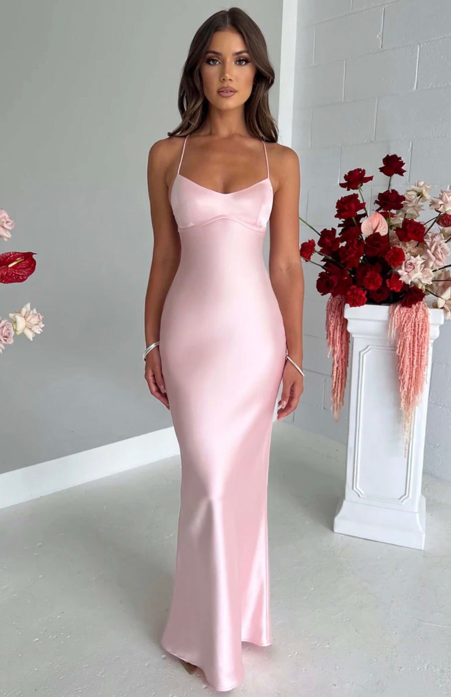 Harriet | Wedding Guest Satin Slip Maxi Dress