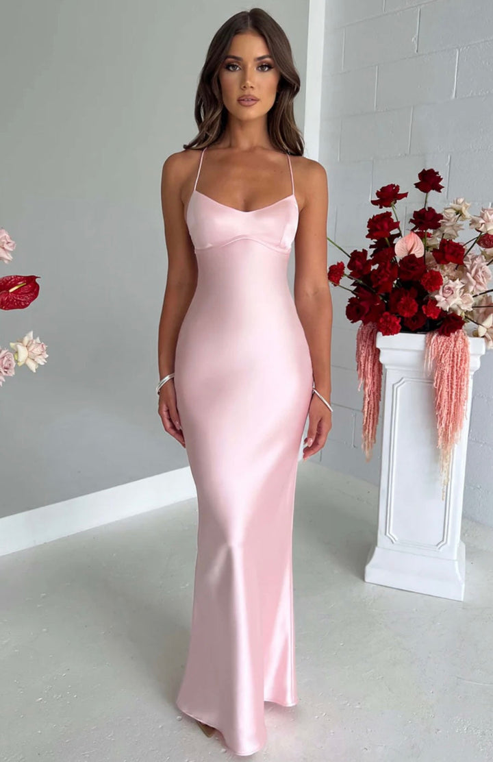 Harriet | Wedding Guest Satin Slip Maxi Dress