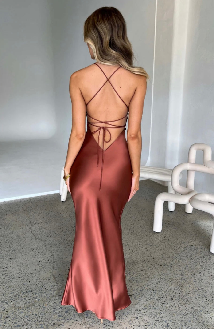 Harriet | Wedding Guest Satin Slip Maxi Dress