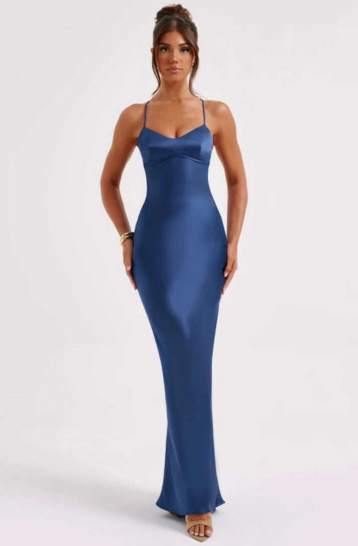 Harriet | Wedding Guest Satin Slip Maxi Dress