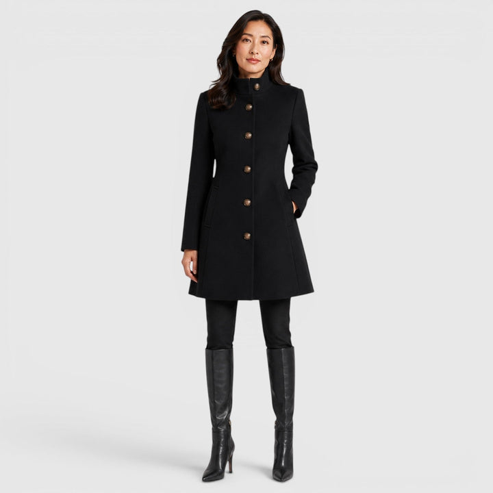 Harriet | Womens A-Line Button Front Collared Coat