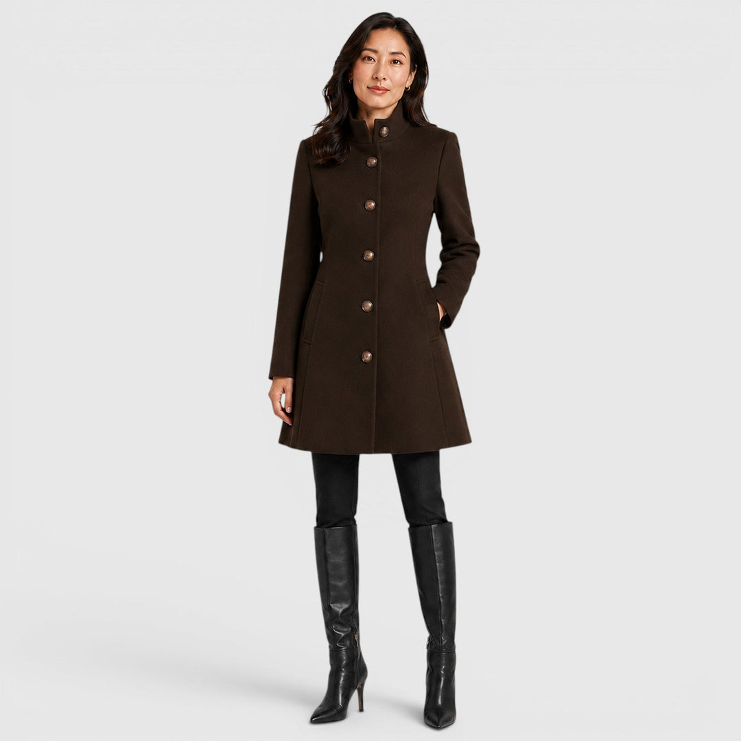 Harriet | Womens A-Line Button Front Collared Coat