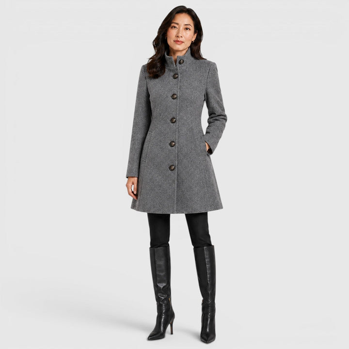 Harriet | Womens A-Line Button Front Collared Coat