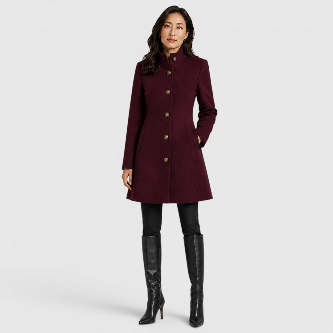 Harriet | Womens A-Line Button Front Collared Coat