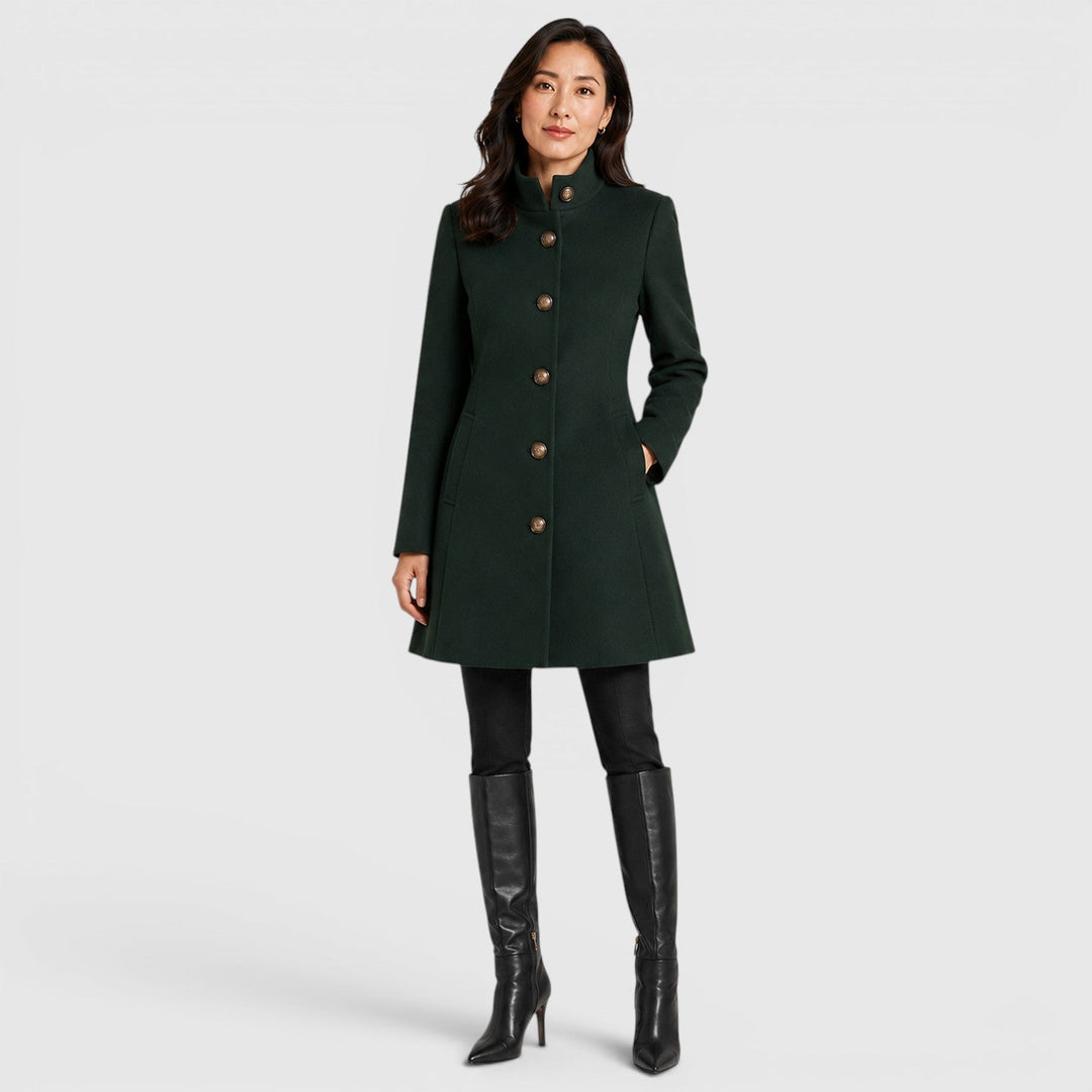 Harriet | Womens A-Line Button Front Collared Coat