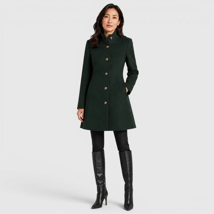 Harriet | Womens A-Line Button Front Collared Coat