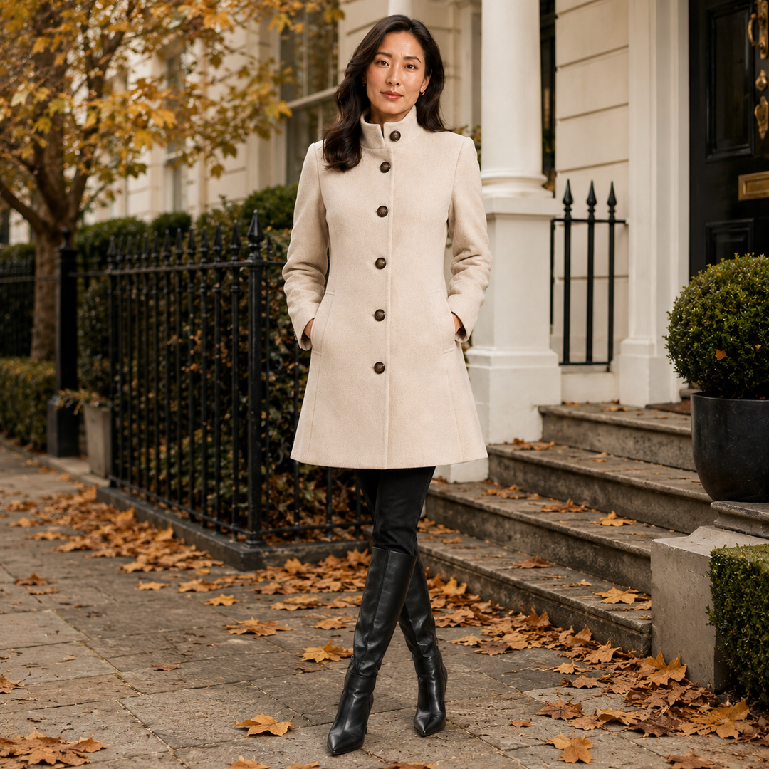 Harriet | Womens A-Line Button Front Collared Coat