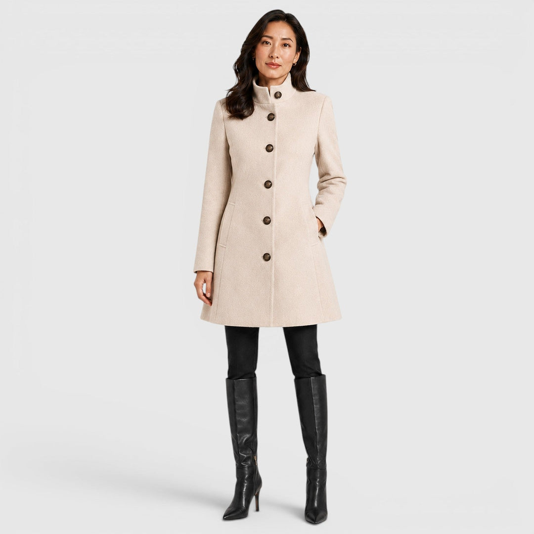 Harriet | Womens A-Line Button Front Collared Coat