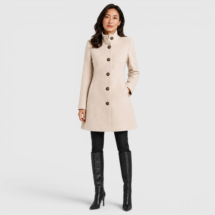 Harriet | Womens A-Line Button Front Collared Coat