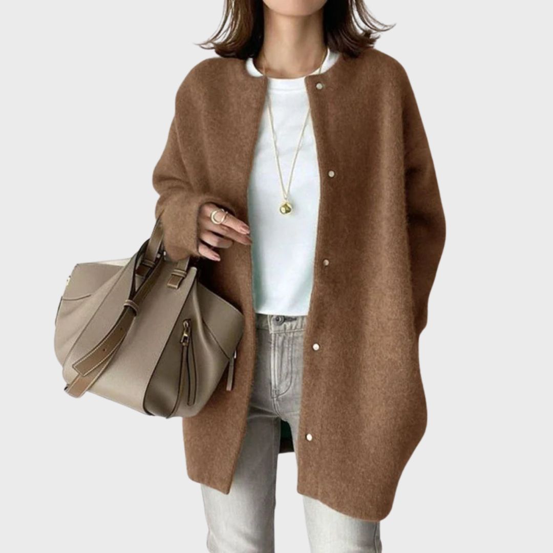 Harriet | Womens Relaxed Long Sleeve Button Front Cardigan