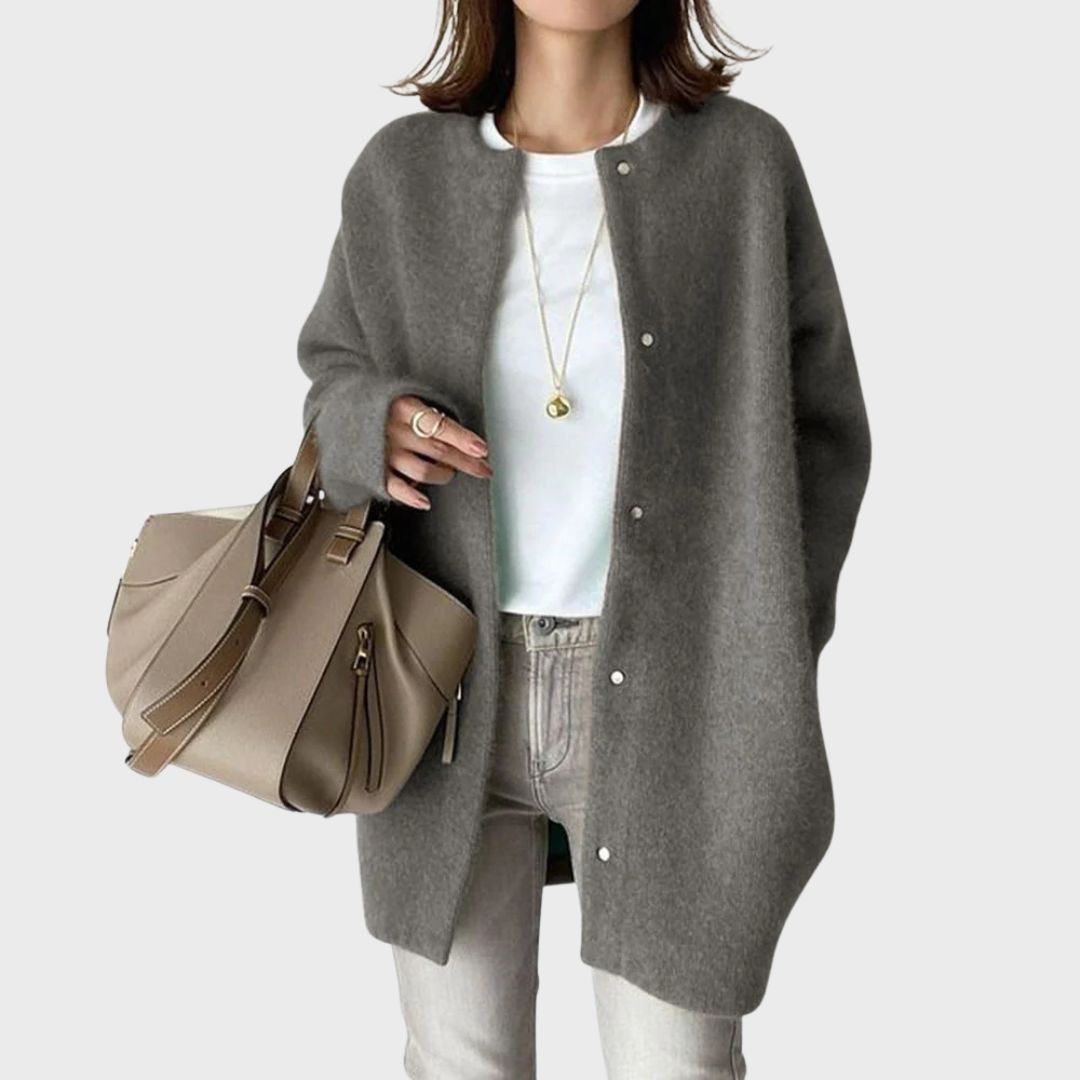 Harriet | Womens Relaxed Long Sleeve Button Front Cardigan