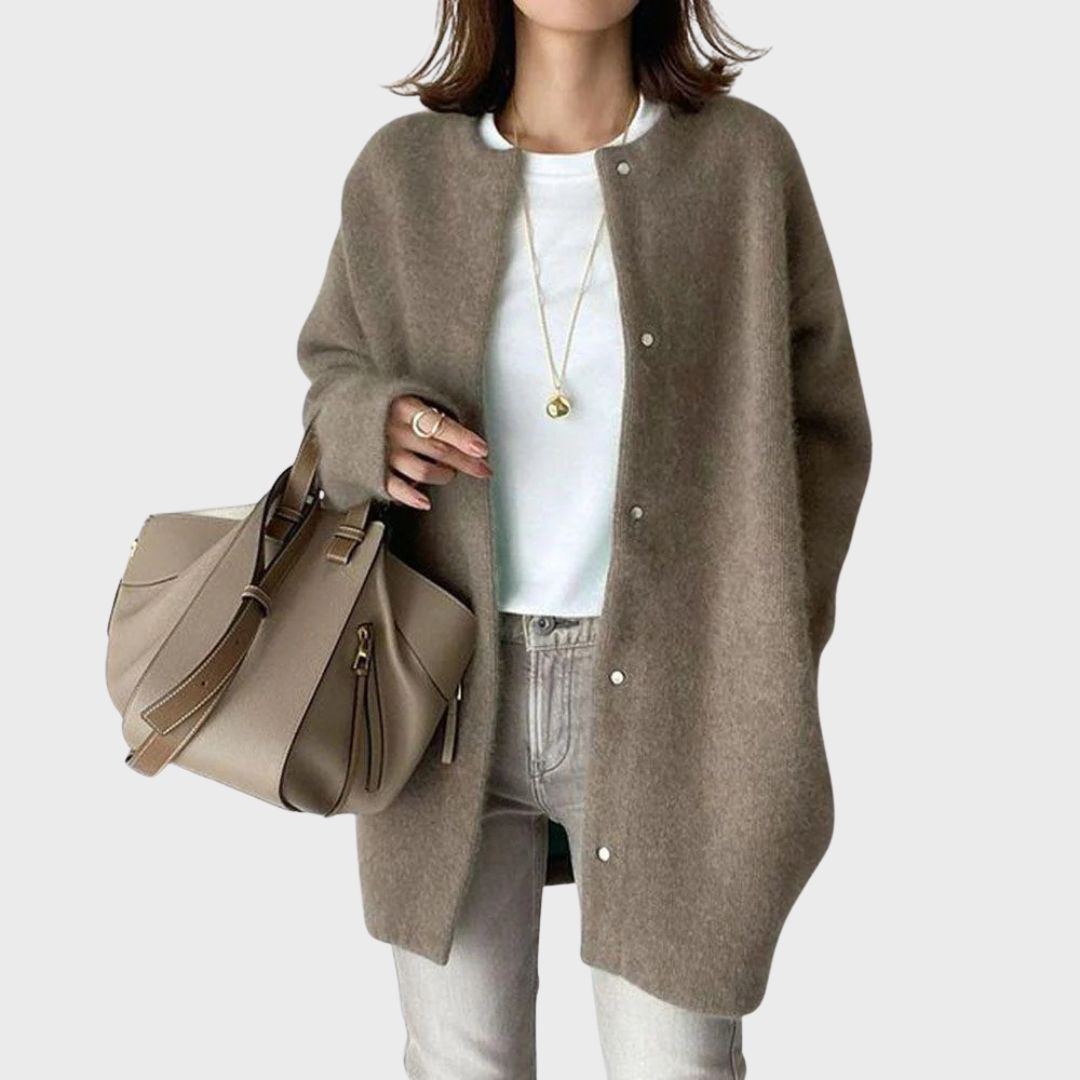 Harriet | Womens Relaxed Long Sleeve Button Front Cardigan