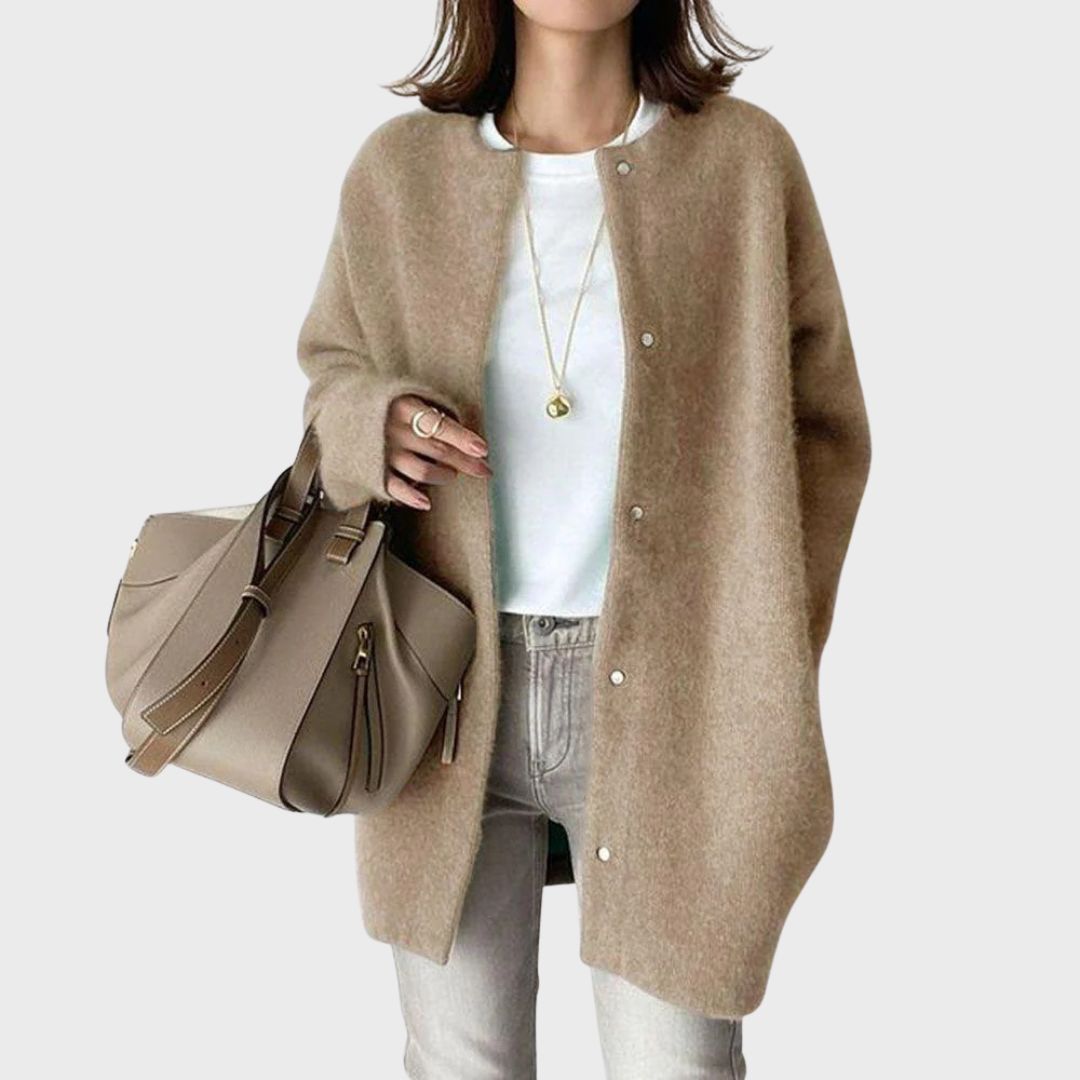 Harriet | Womens Relaxed Long Sleeve Button Front Cardigan