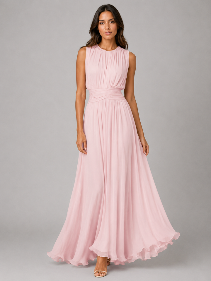 Hattie | Wedding Guest Sleeveless Chiffon Maxi Dress