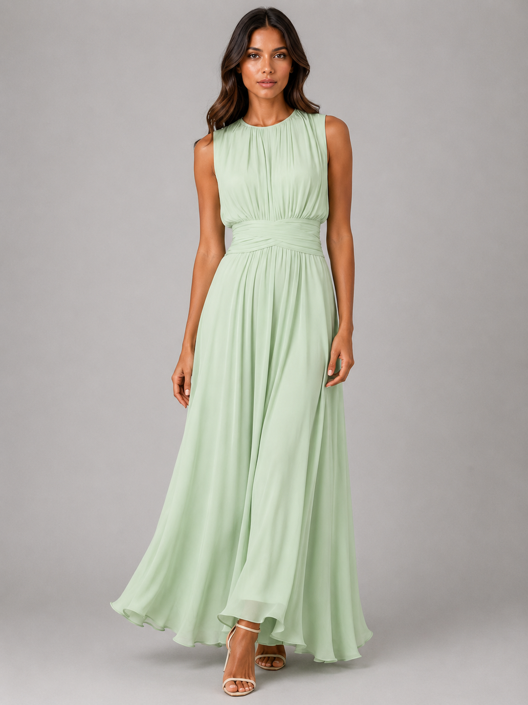 Hattie | Wedding Guest Sleeveless Chiffon Maxi Dress